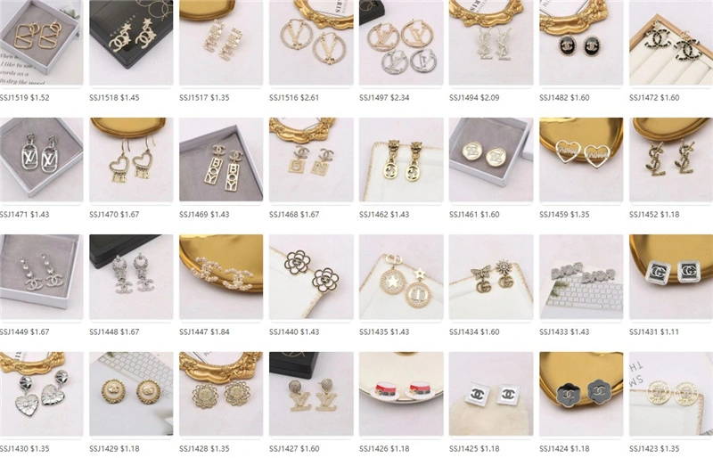 Wholesale Luxury Jewelry Famous Brand Stud Earrings Gucci′ S Gg Women Inspired Designer Earrings Popular Brand Hoop Earring