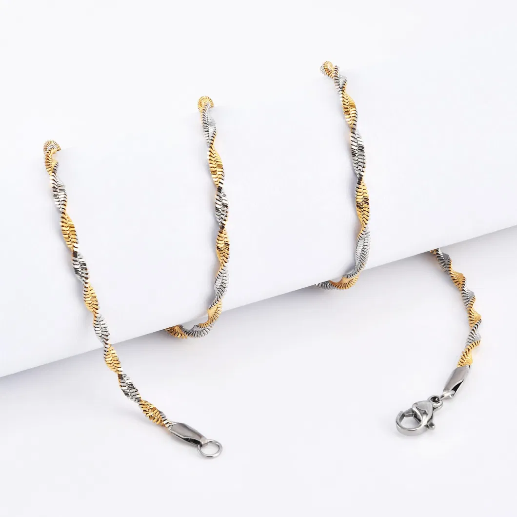 Fashion Women Twisted Chain Necklace Bracelet Anklet Handcraft Finished Chain Jewelry