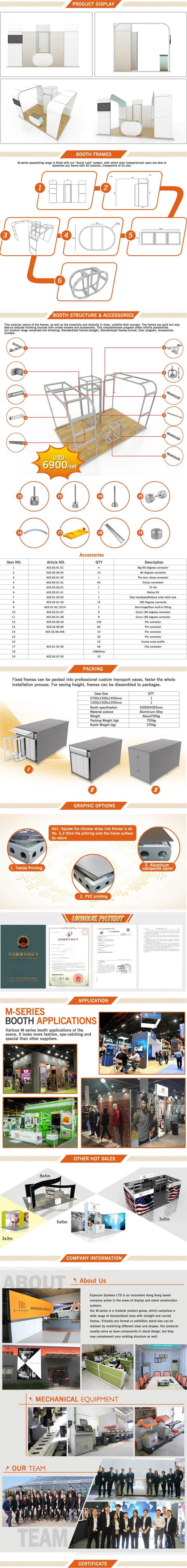 Shanghai Fashion Fabrication Standard Partition Jewelry 3X2 Aluminum Display China Exhibition Booth Design