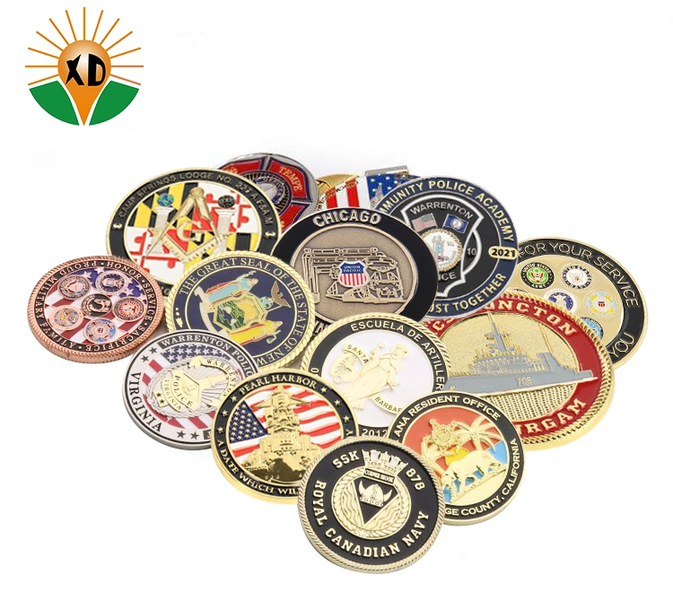 Custom Military Medallion China Wholesale Promotional Gift Lucky Jewelry Chilean Army Zinc Alloy Metal Coins Enamel Printed Coin for Collection