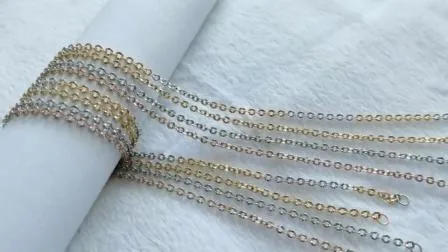 Großhandel mit Kabelketten-Halskettenschmuck aus Edelstahl mit Blumenprägung und vergoldeter fertiger Kettenherstellung